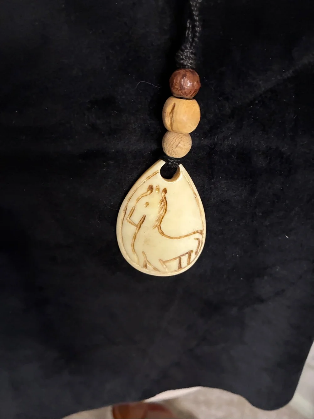 Vintage Hand-Carved Bone Horse Pendant Necklace | Southwestern Boho Tribal Style